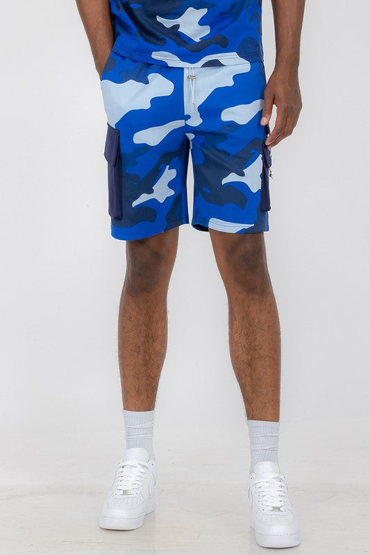 Men Full Camo Sweat Shorts