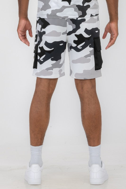 Men Full Camo Sweat Shorts