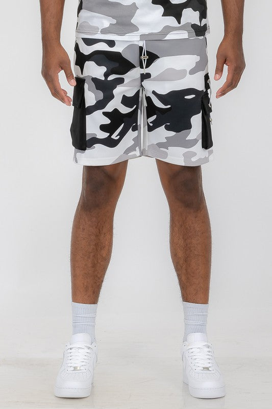 Men Full Camo Sweat Shorts