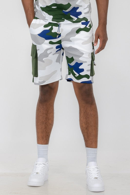 Men Full Camo Sweat Shorts