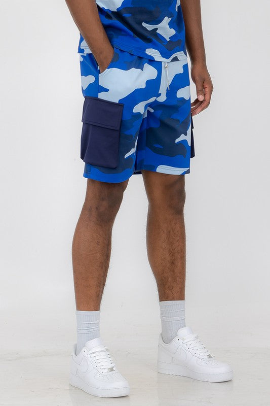 Men Full Camo Sweat Shorts