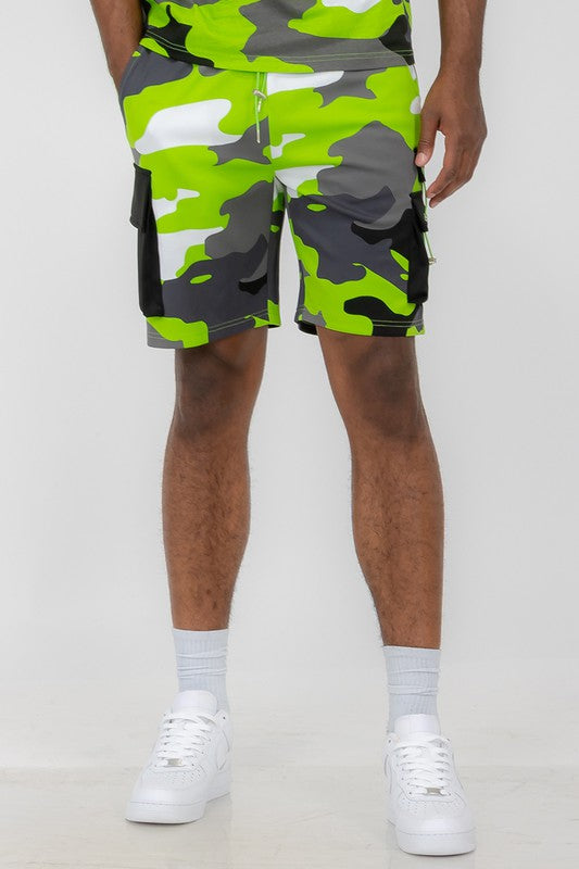 Men Full Camo Sweat Shorts