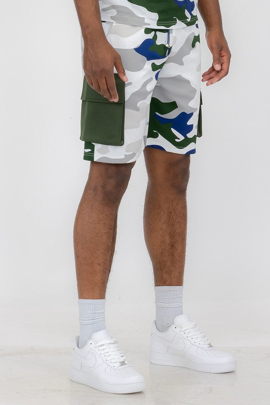 Men Full Camo Sweat Shorts