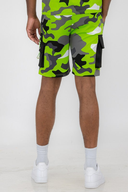 Men Full Camo Sweat Shorts