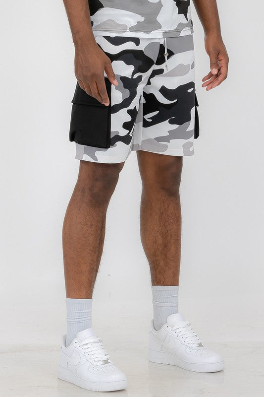 Men Full Camo Sweat Shorts