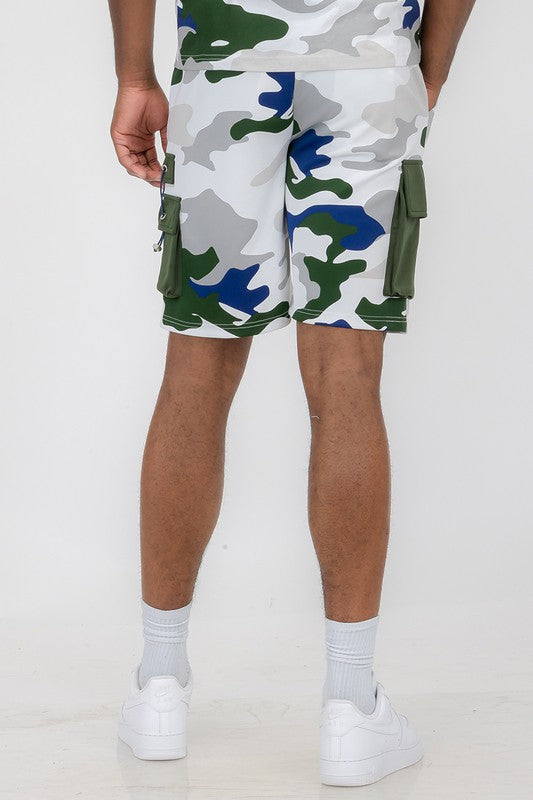 Men Full Camo Sweat Shorts