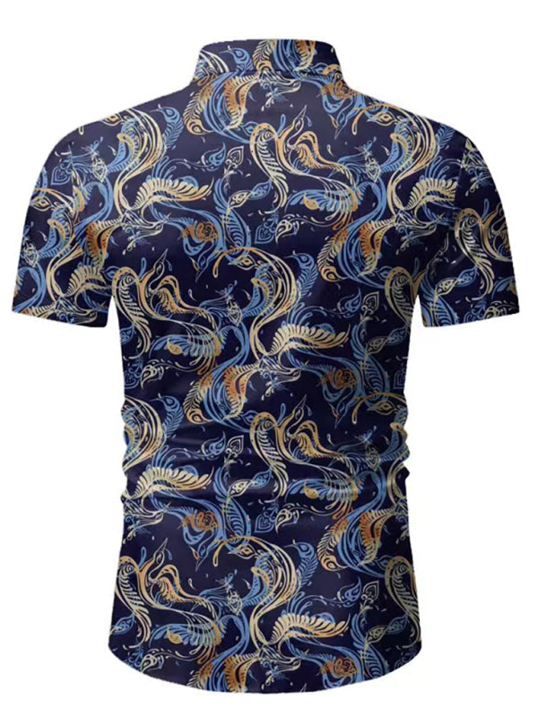 Men's Hawaiian Button Down Short-Sleeve Shirts