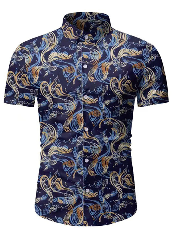Men's Hawaiian Button Down Short-Sleeve Shirts