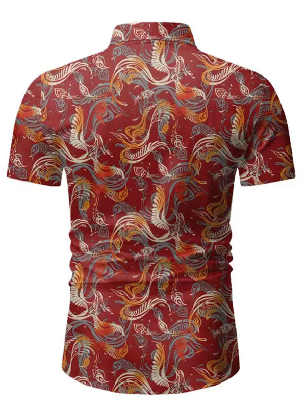 Men's Hawaiian Button Down Short-Sleeve Shirts
