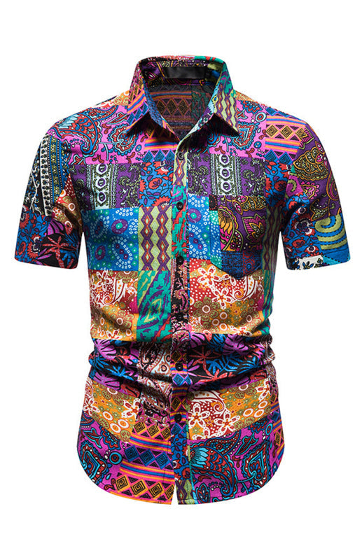 Men's Summer Fashion Printed Short Sleeve Shirts