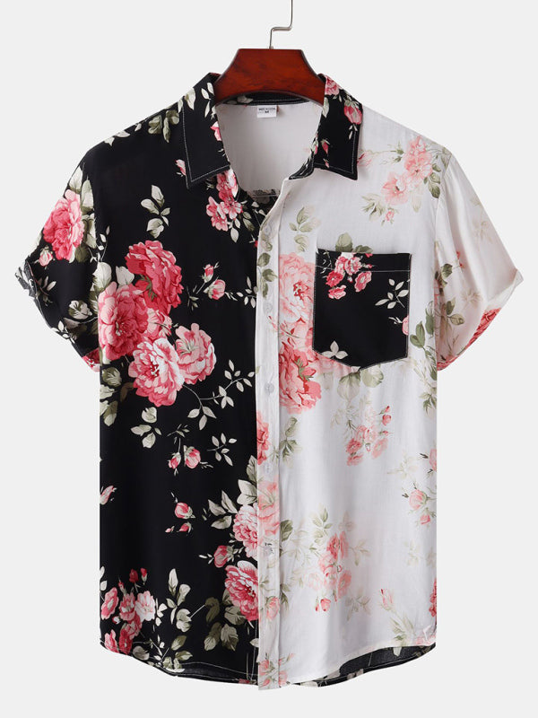 Hawaiian Style Digital Printing Short Sleeve Men's Shirts