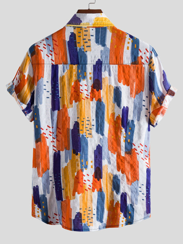 Vacation Floral Men's Casual Short Sleeve Floral Shirt