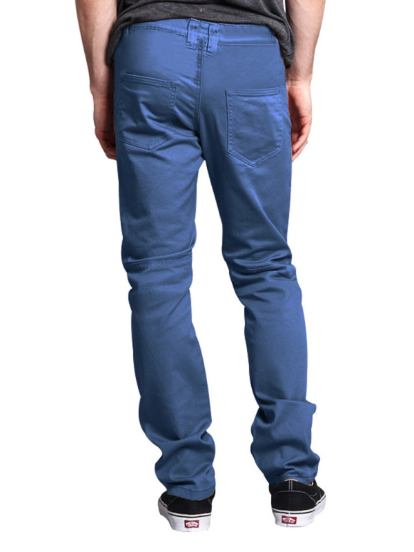 Thin men's straight-leg pants