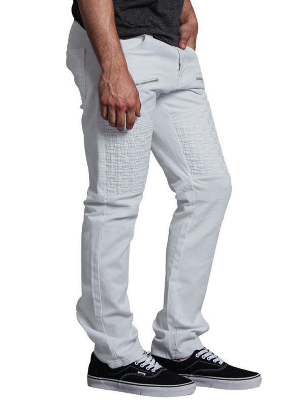 Thin men's straight-leg pants