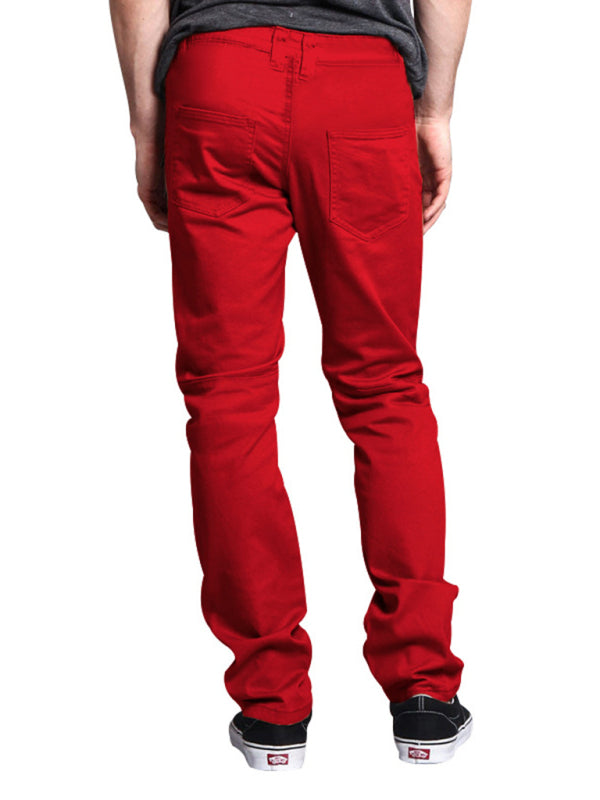 Thin men's straight-leg pants
