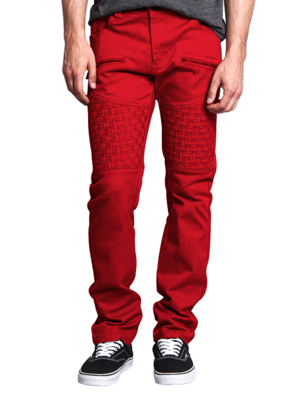 Thin men's straight-leg pants