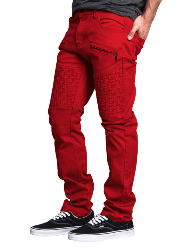 Thin men's straight-leg pants