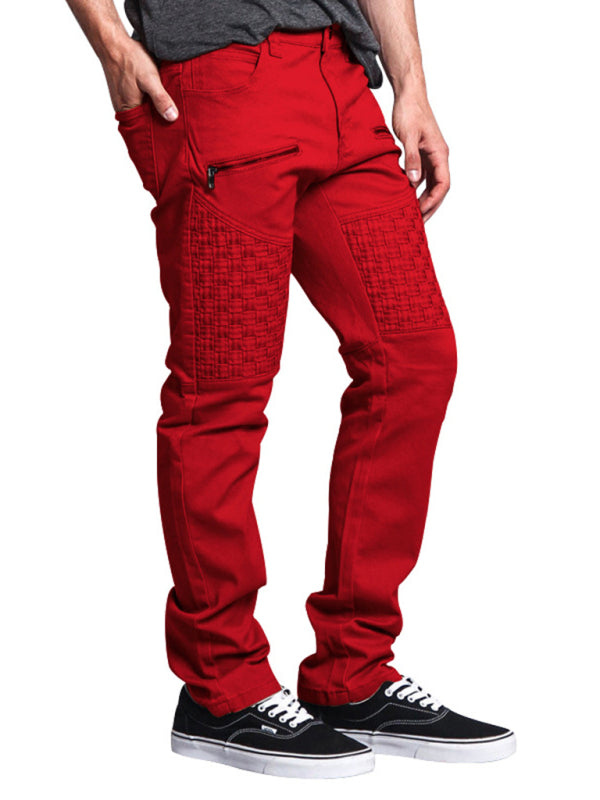 Thin men's straight-leg pants