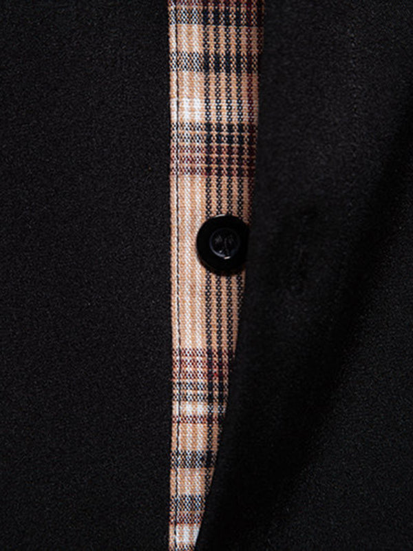 Men's Casual Buttoned Plaid Short Sleeve Shirt