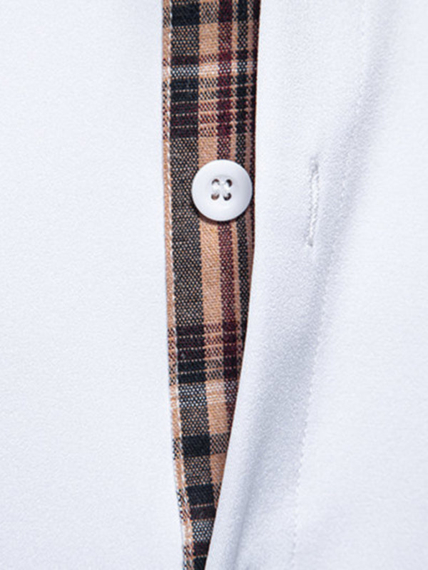 Men's Casual Buttoned Plaid Short Sleeve Shirt
