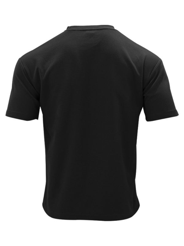 Men's new casual solid color shorts short-sleeve suit