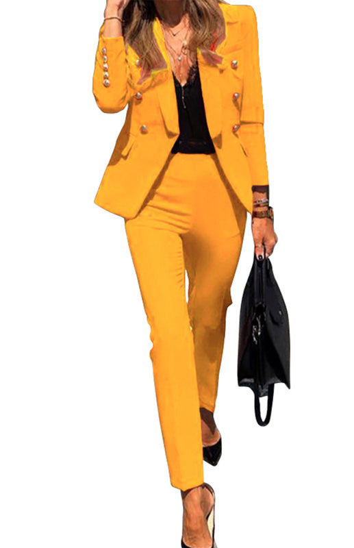 Solid Color Fashion Two-Piece Suit