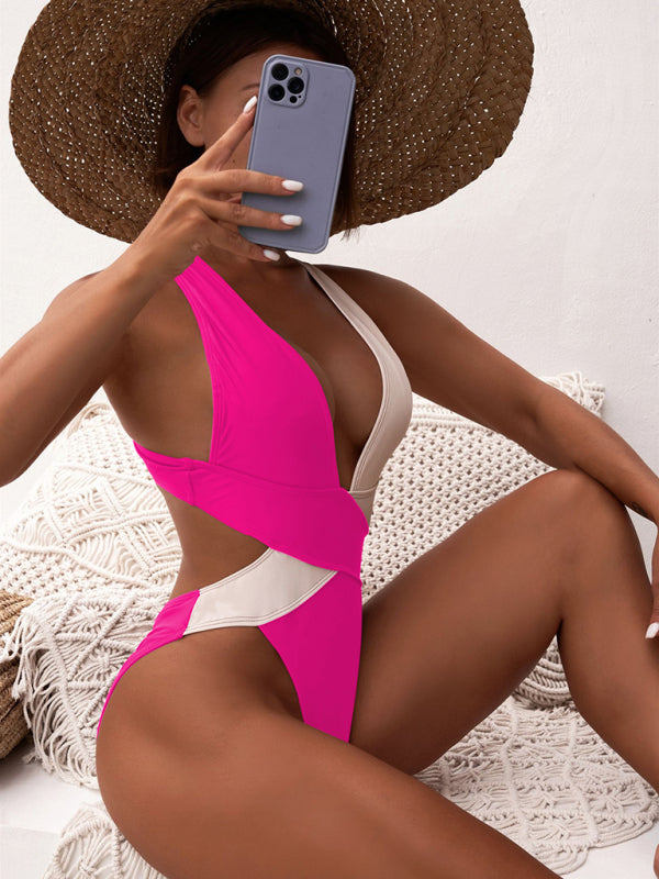 Women's cross swimsuit color matching