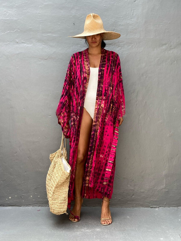 Beach Tie Dye Graphic Print Cover Up