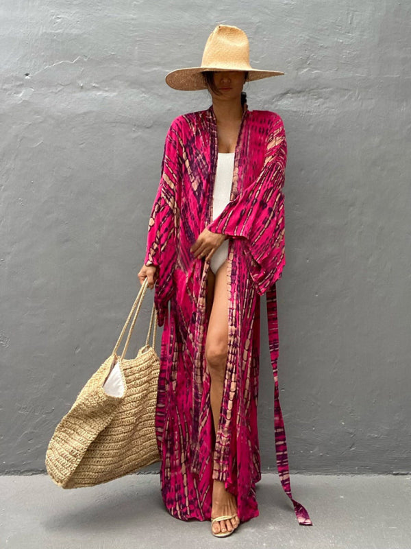 Beach Tie Dye Graphic Print Cover Up