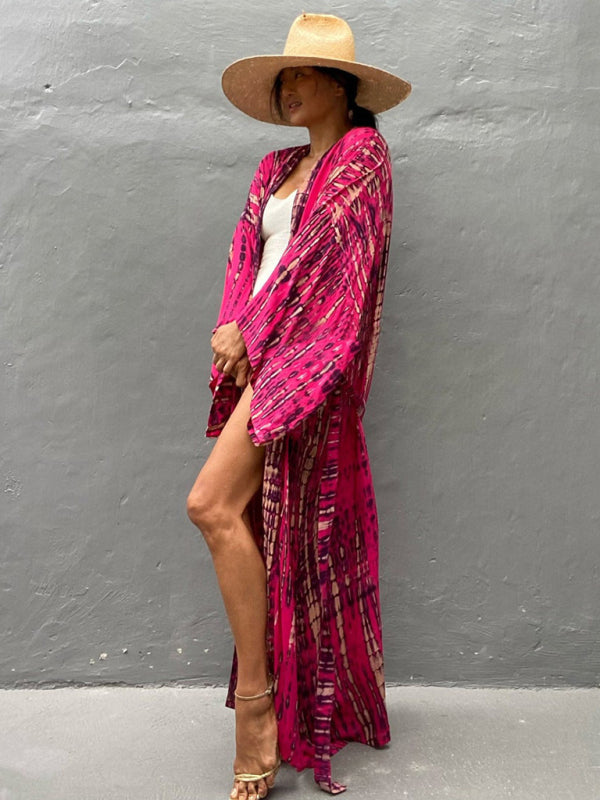 Beach Tie Dye Graphic Print Cover Up