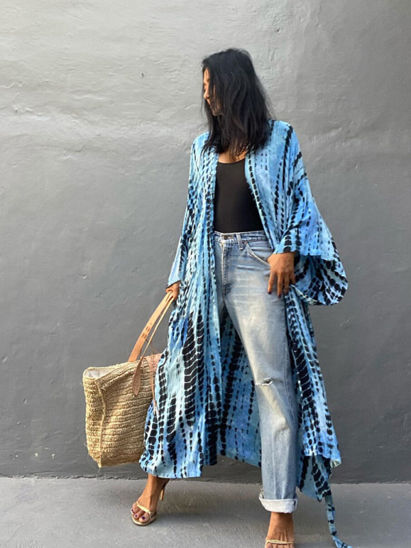 Beach Tie Dye Graphic Print Cover Up