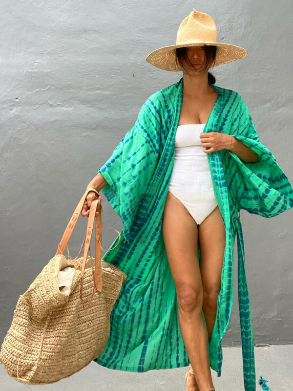 Beach Tie Dye Graphic Print Cover Up