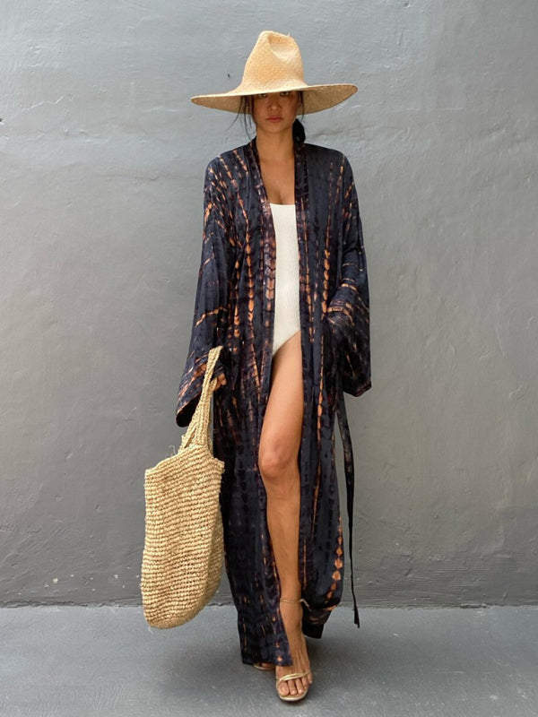 Beach Tie Dye Graphic Print Cover Up