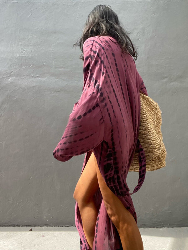 Beach Tie Dye Graphic Print Cover Up