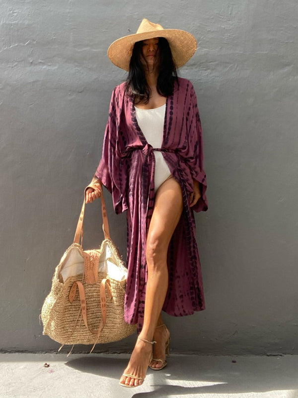 Beach Tie Dye Graphic Print Cover Up