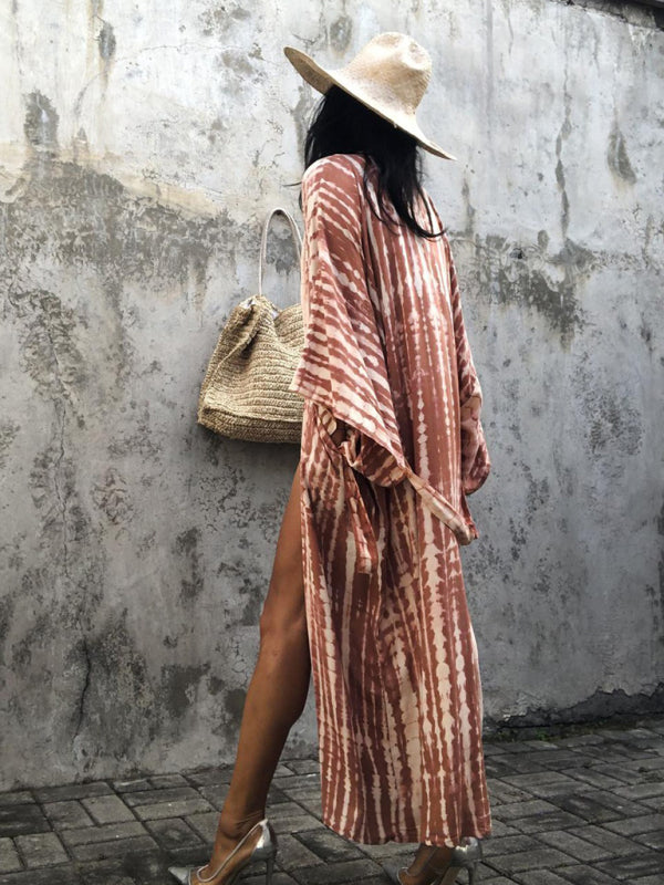 Beach Tie Dye Graphic Print Cover Up