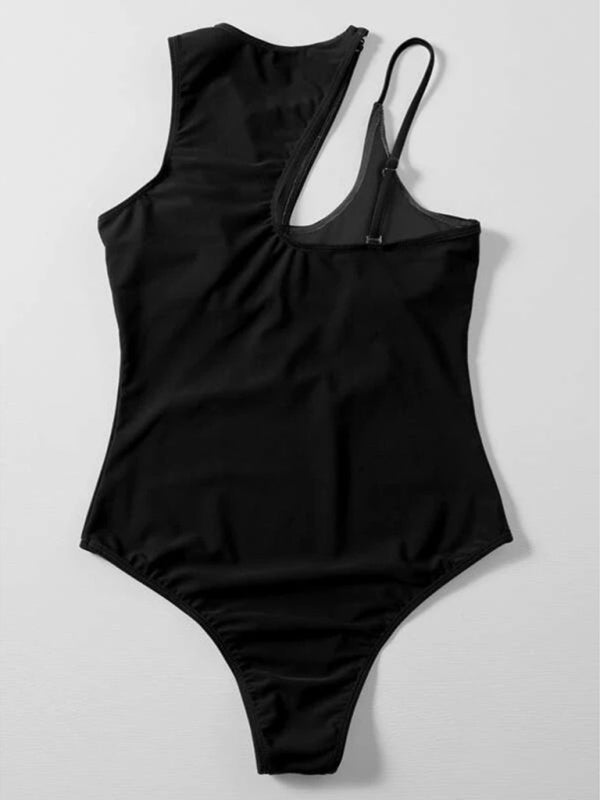 Women multicolor one shoulder sexy swimsuit