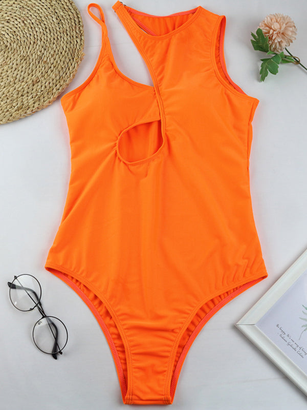 Women multicolor one shoulder sexy swimsuit