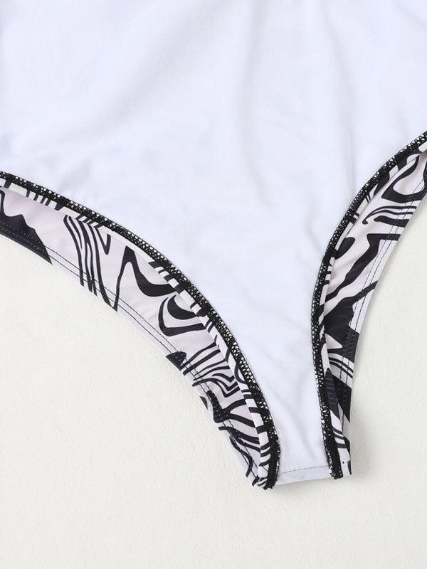 Women multicolor one shoulder sexy swimsuit