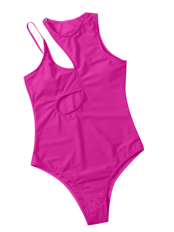 Women multicolor one shoulder sexy swimsuit