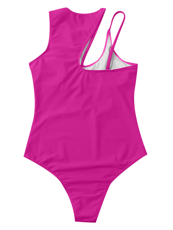 Women multicolor one shoulder sexy swimsuit