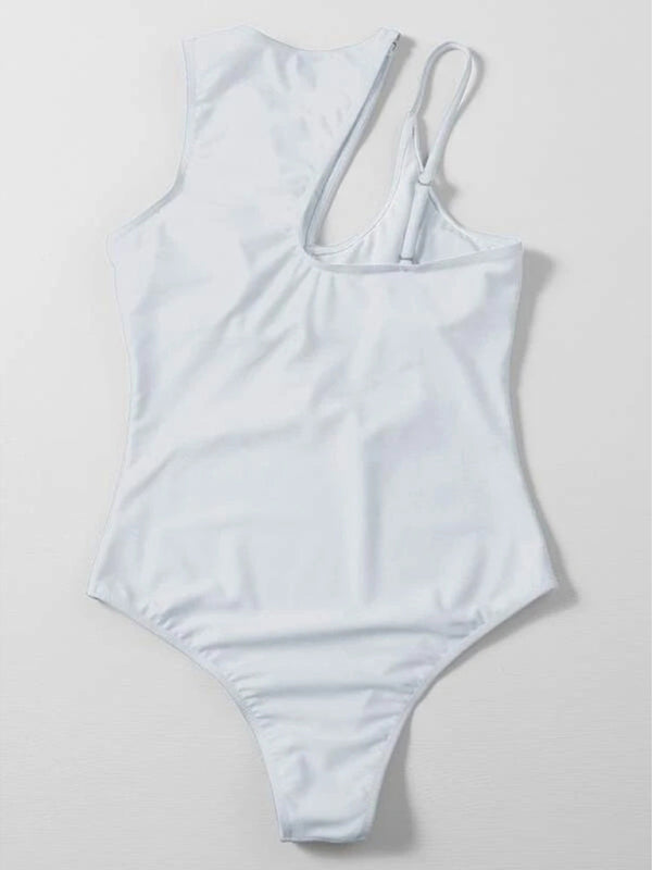 Women multicolor one shoulder sexy swimsuit