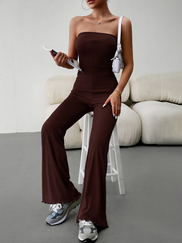 Women's elegant temperament slim sexy tube top jumpsuit