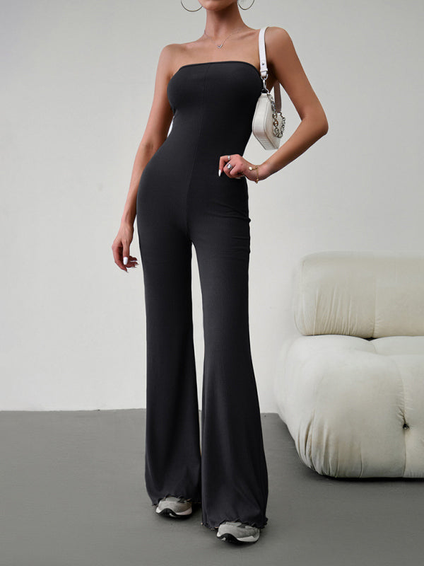 Women's elegant temperament slim sexy tube top jumpsuit