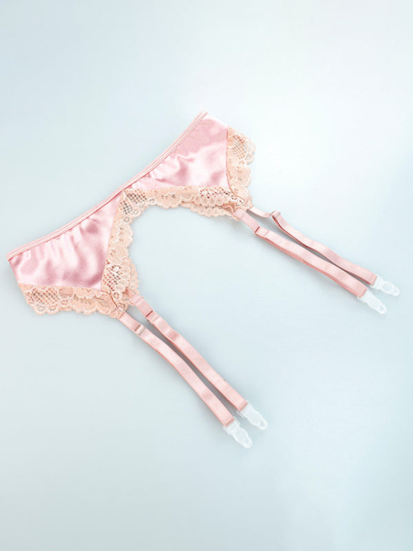 New sexy lingerie four-piece set, high-end sexy lingerie set, (with bra garter belt)