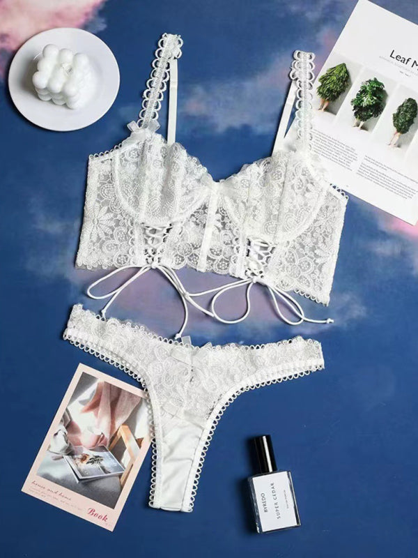 New sling sexy slim fit hollow lace see-through uniform temptation lingerie