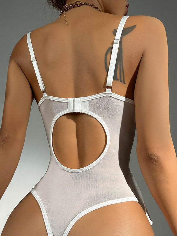 New mesh body shaping waist lace backless sexy jumpsuit suit