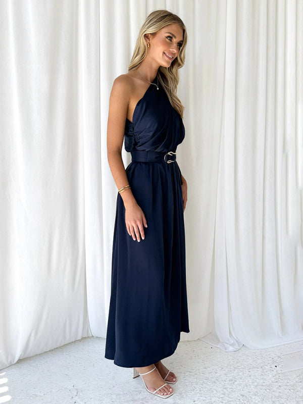 Women's One Shoulder Slim Waist Dress