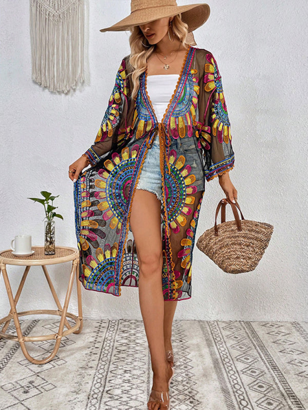 New Beach Lace Cardigan Bikini Swimsuit Cover-Up