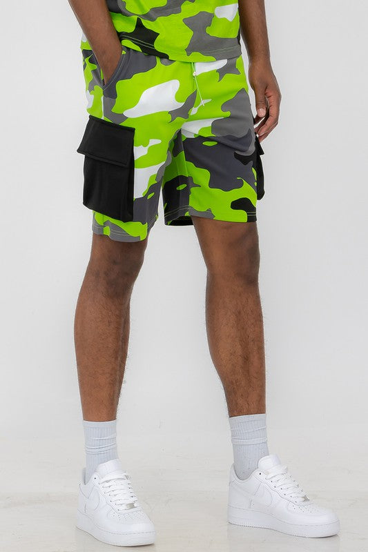 Men Full Camo Sweat Shorts